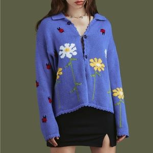 ISO M/L UNIF VIOLET CARDIGAN